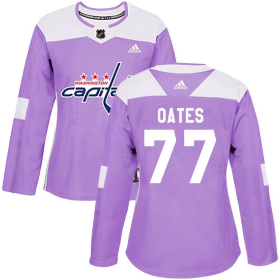Washington Capitals Adam Oates Official Purple Adidas Authentic Women's Fights Cancer Practice NHL Hockey Jersey