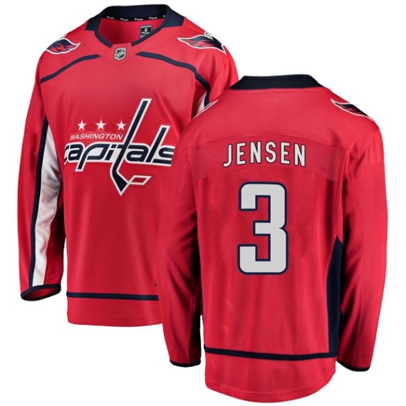 Washington Capitals Nick Jensen Official Red Fanatics Branded Breakaway Adult Home NHL Hockey Jersey