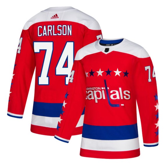 Washington Capitals John Carlson Official Red Adidas Authentic Adult Alternate NHL Hockey Jersey