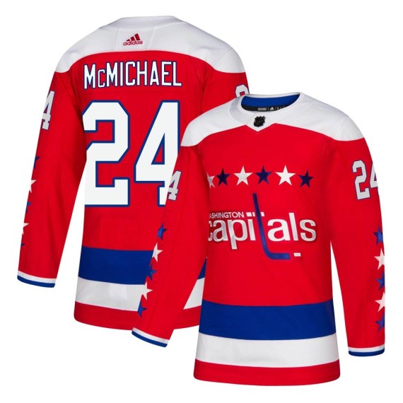 Washington Capitals Connor McMichael Official Red Adidas Authentic Adult Alternate NHL Hockey Jersey