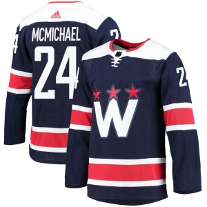 Washington Capitals Connor McMichael Official Navy Adidas Authentic Adult 2020/21 Alternate Primegreen Pro NHL Hockey Jersey