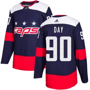 Washington Capitals Logan Day Official Navy Blue Adidas Authentic Youth 2018 Stadium Series NHL Hockey Jersey