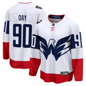 Washington Capitals Logan Day Official White Fanatics Branded Breakaway Youth 2023 Stadium Series NHL Hockey Jersey