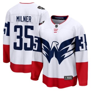 Washington Capitals Parker Milner Official White Fanatics Branded Breakaway Youth 2023 Stadium Series NHL Hockey Jersey