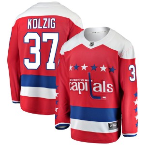 Washington Capitals Olaf Kolzig Official Red Fanatics Branded Breakaway Adult Alternate NHL Hockey Jersey
