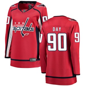 Washington Capitals Logan Day Official Red Fanatics Branded Breakaway Women's Home NHL Hockey Jersey