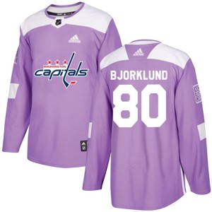 Washington Capitals Garin Bjorklund Official Purple Adidas Authentic Adult Fights Cancer Practice NHL Hockey Jersey