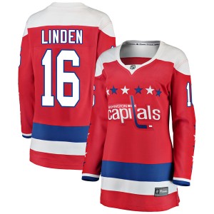 Washington Capitals Trevor Linden Official Red Fanatics Branded Breakaway Women's Alternate NHL Hockey Jersey